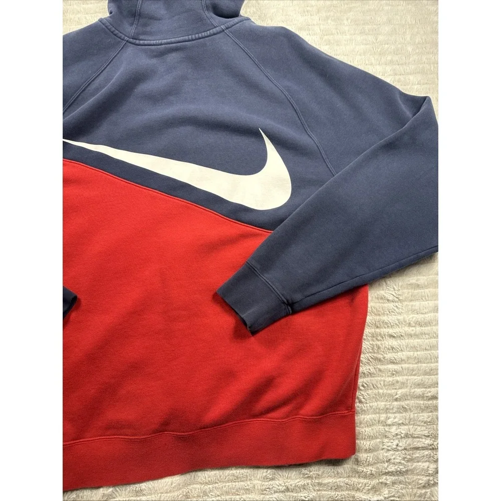 Nike Sportswear Swoosh Full Zip Hoodie Mens XL Red Blue White Nice Warm Comfy